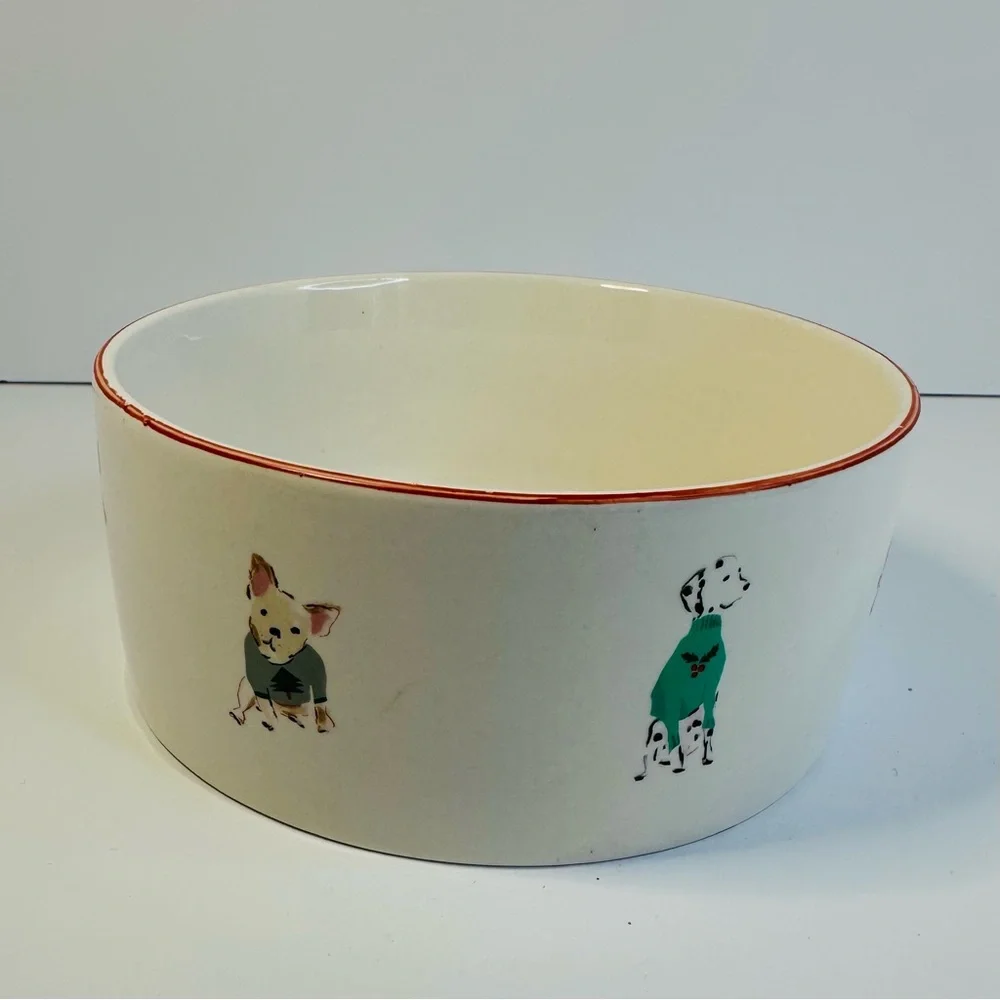Beth Briggs Christmas Ceramic Dog Bowl